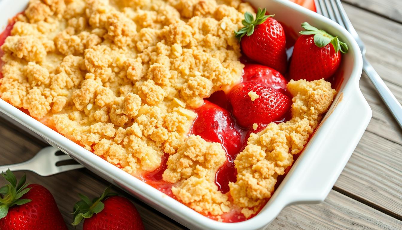 Strawberry dump cake