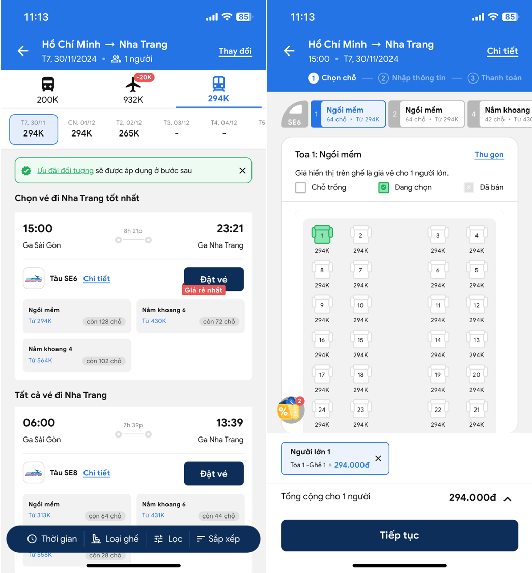 đặt vé tàu tết 2025