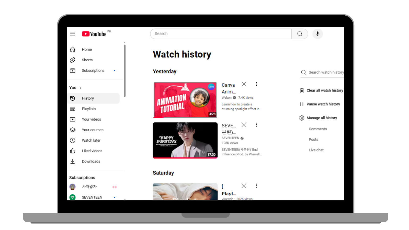 Youtube Algorithm watch history
