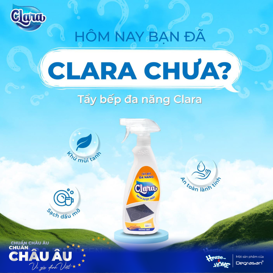 Tẩy bếp đa năng Clara - lựa chọn sáng suốt cho mọi gia đình Việt