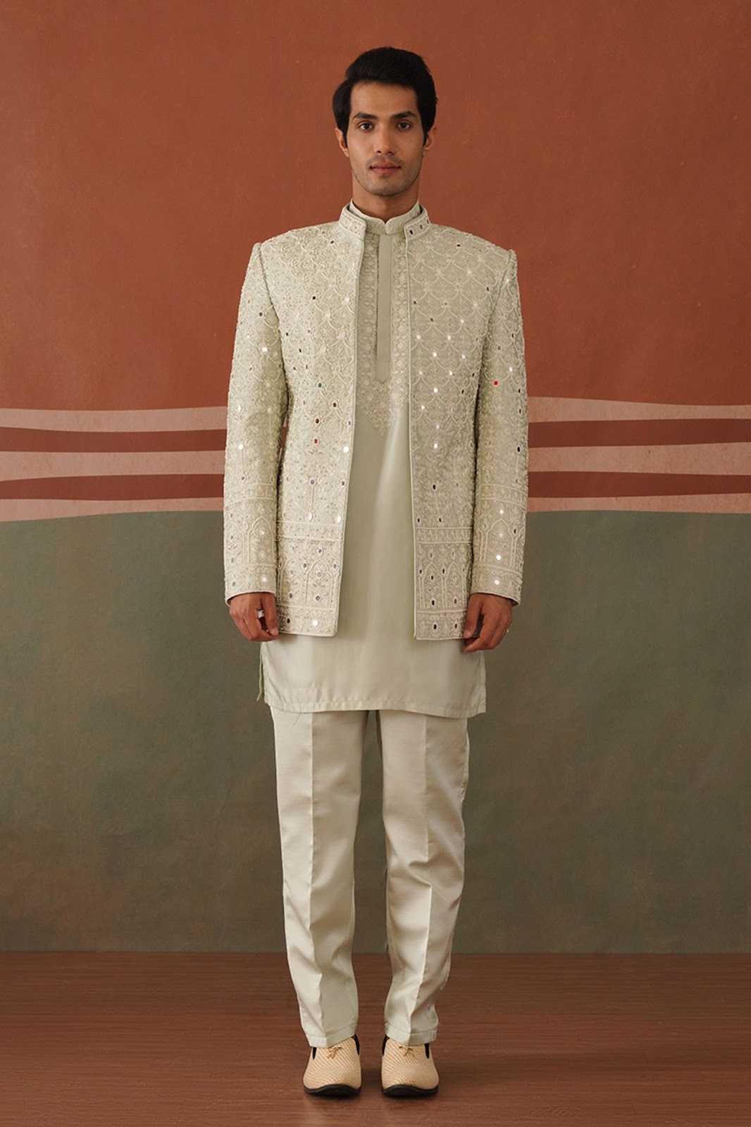 Rhythm Mehandi Green Sherwani