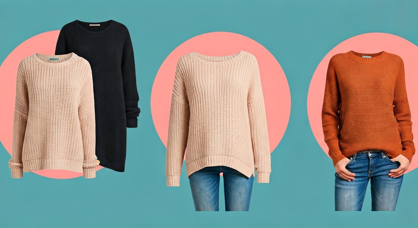 Stylish sweaters paired with different bottoms