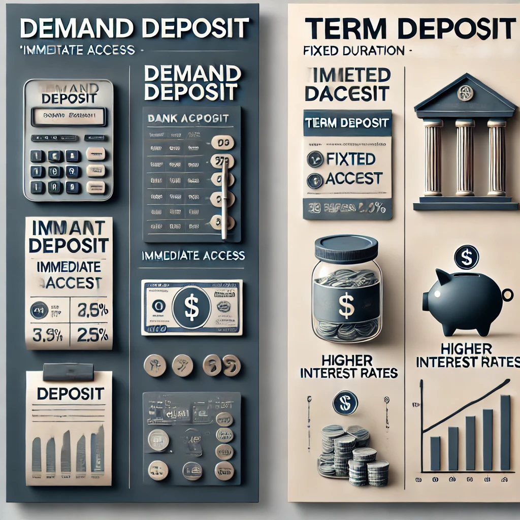 difference between demand deposit and term deposit