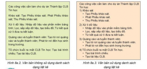 BÀI 8A. LÀM VIỆC VỚI DANH SÁCH DẠNG LIỆT KÊ VÀ HÌNH ẢNH TRONG VĂN BẢN