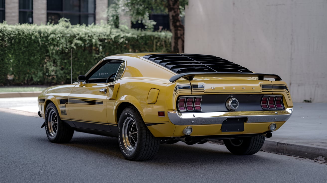 1972 mustang mach 1 canary yellow black louvers