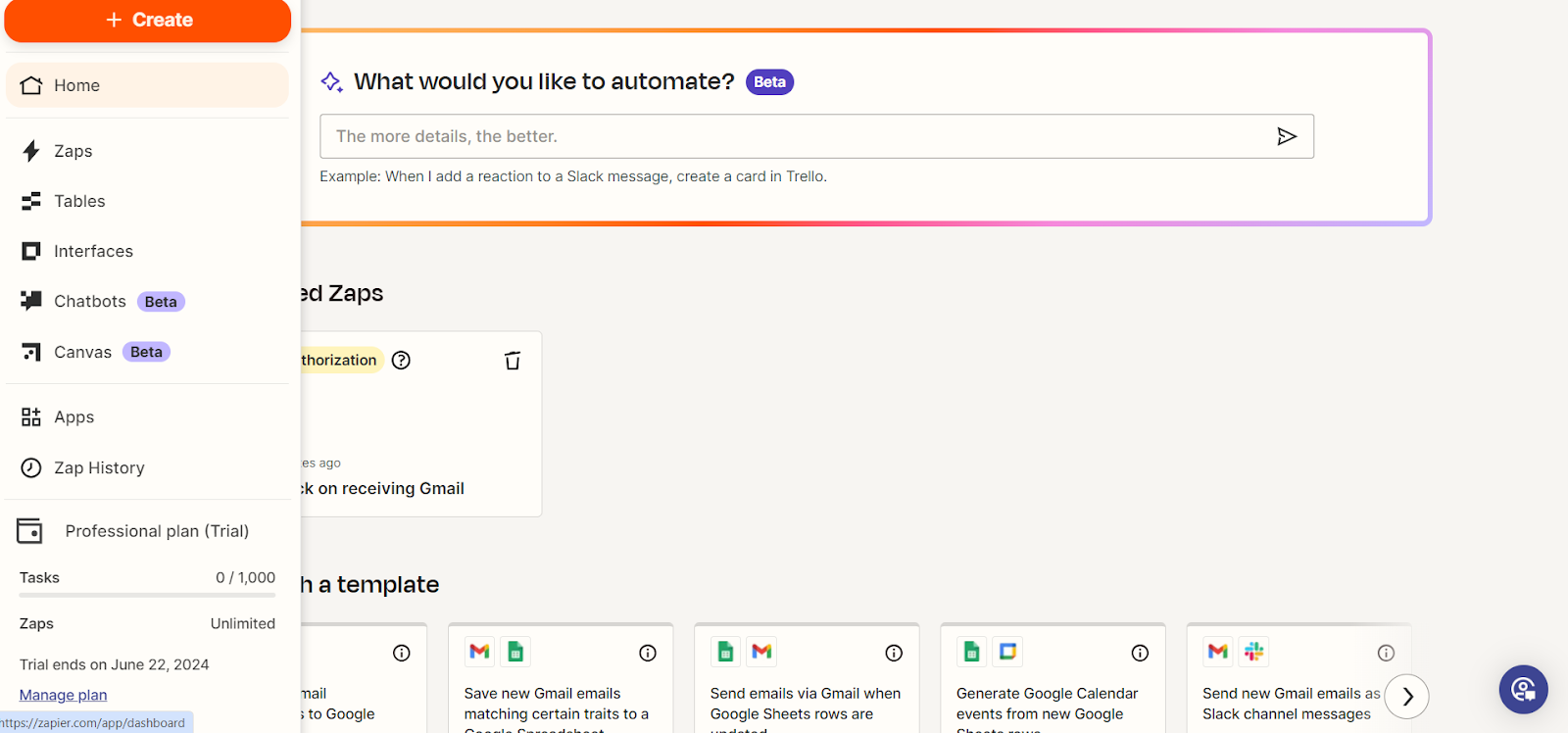 Zapier embedded dashboard