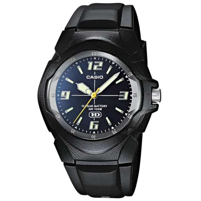 Casio Men's Watch - Quartz Oval Case Blue Dial Black Resin Strap