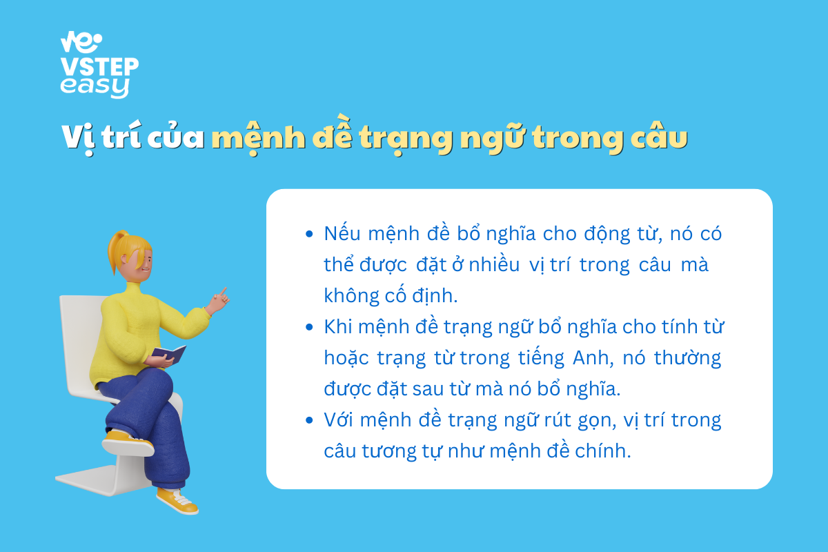 Mệnh đề trạng ngữ nằm ở đâu trong câu?