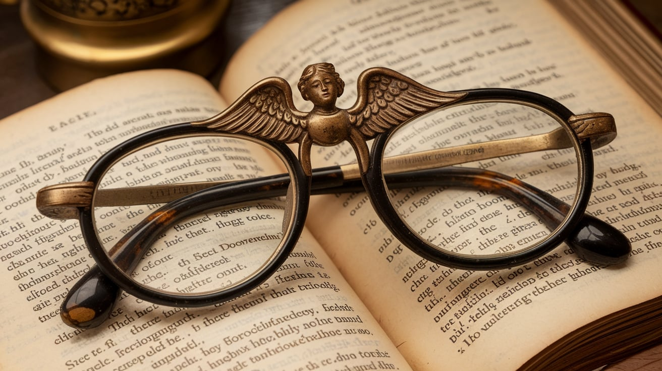 Antique Lorgnette Glasses with Angel Handle