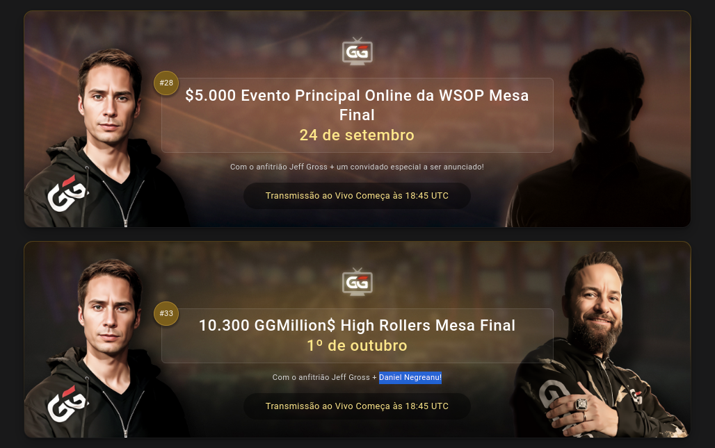 GGPoker wsop online events