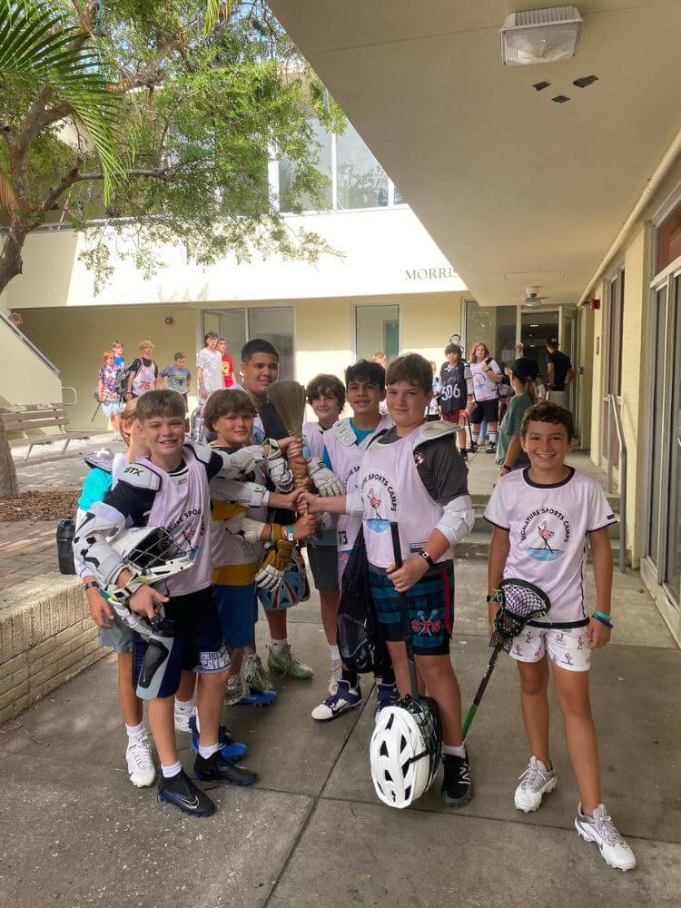 Group of boys posing for a photo at Signature Sports Camp