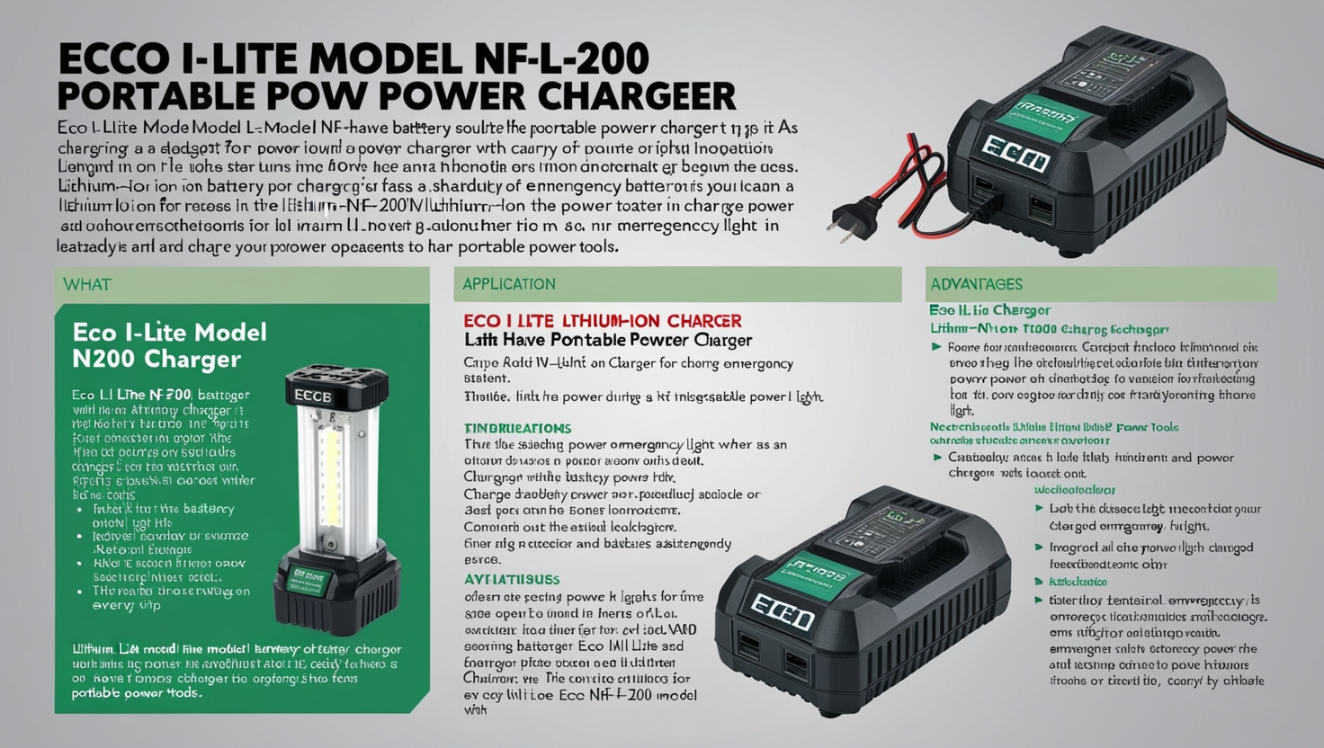 Eco I Lite Model NF-L200 Lithium Ion Charger