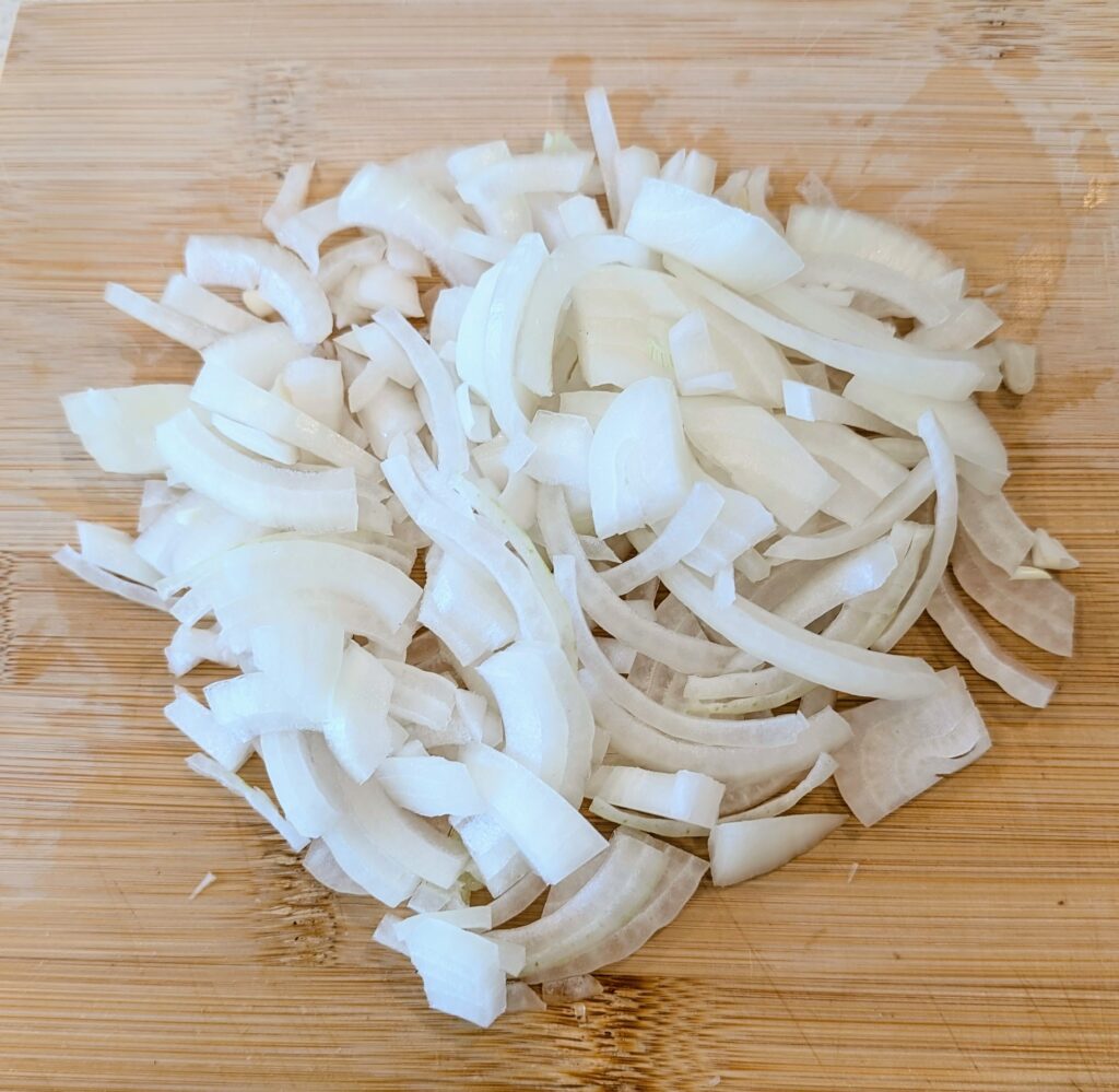 sliced yellow onions