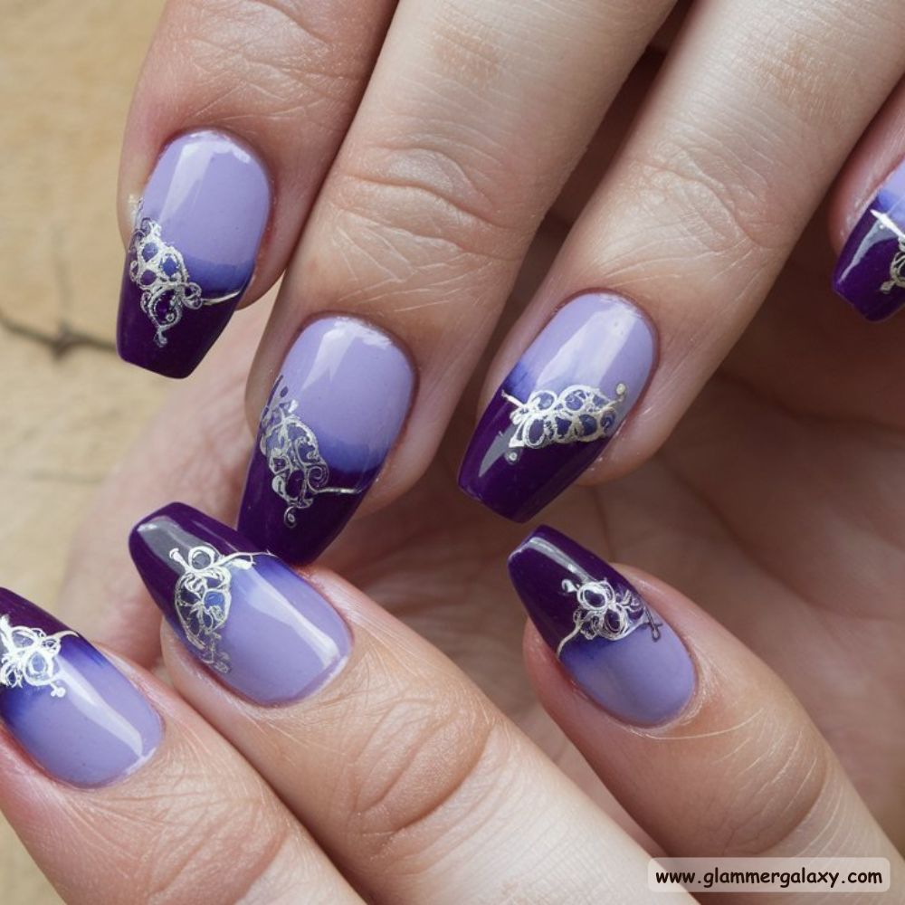 Purple Fall Nails having Lush Deep Lilac
