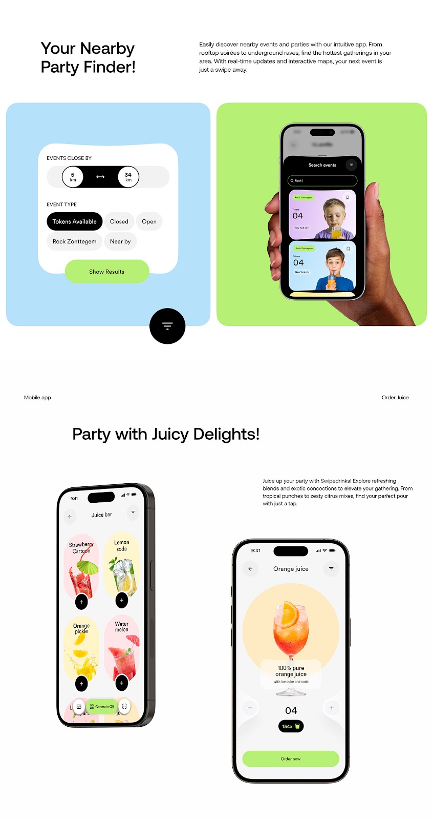 Image from the Swipe Drinks: A Kid-Friendly UI UX Design Case Study article on Abduzeedo