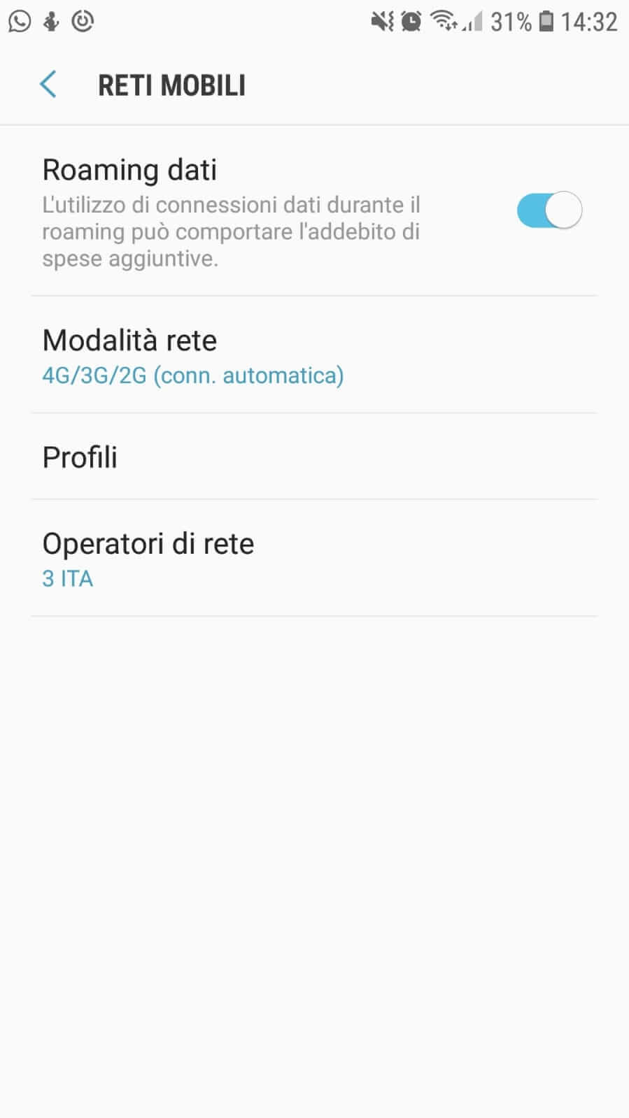 Attivare il roaming con TIM su Android
