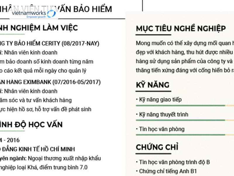 mẫu cv xin việc bảo trì