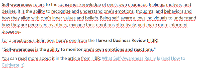 Đây là kết quả ChatGPT tổng hợp giúp mình về khái niệm “self-awareness”