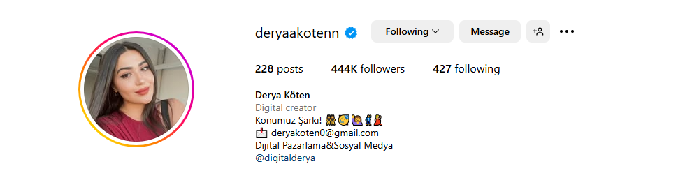Instagram bio