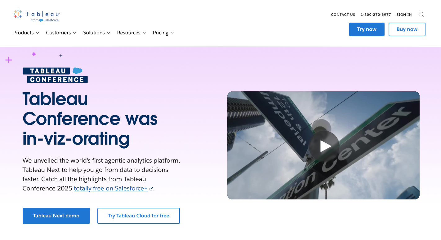 Tableau homepage