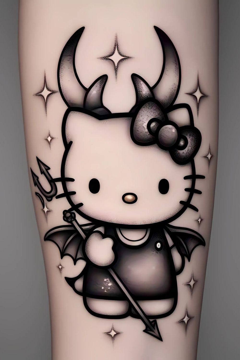 Devilish Hello Kitty Tattoo