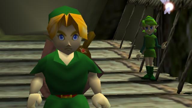 In-game image of The Legend of Zelda: Ocarina of Time with Link