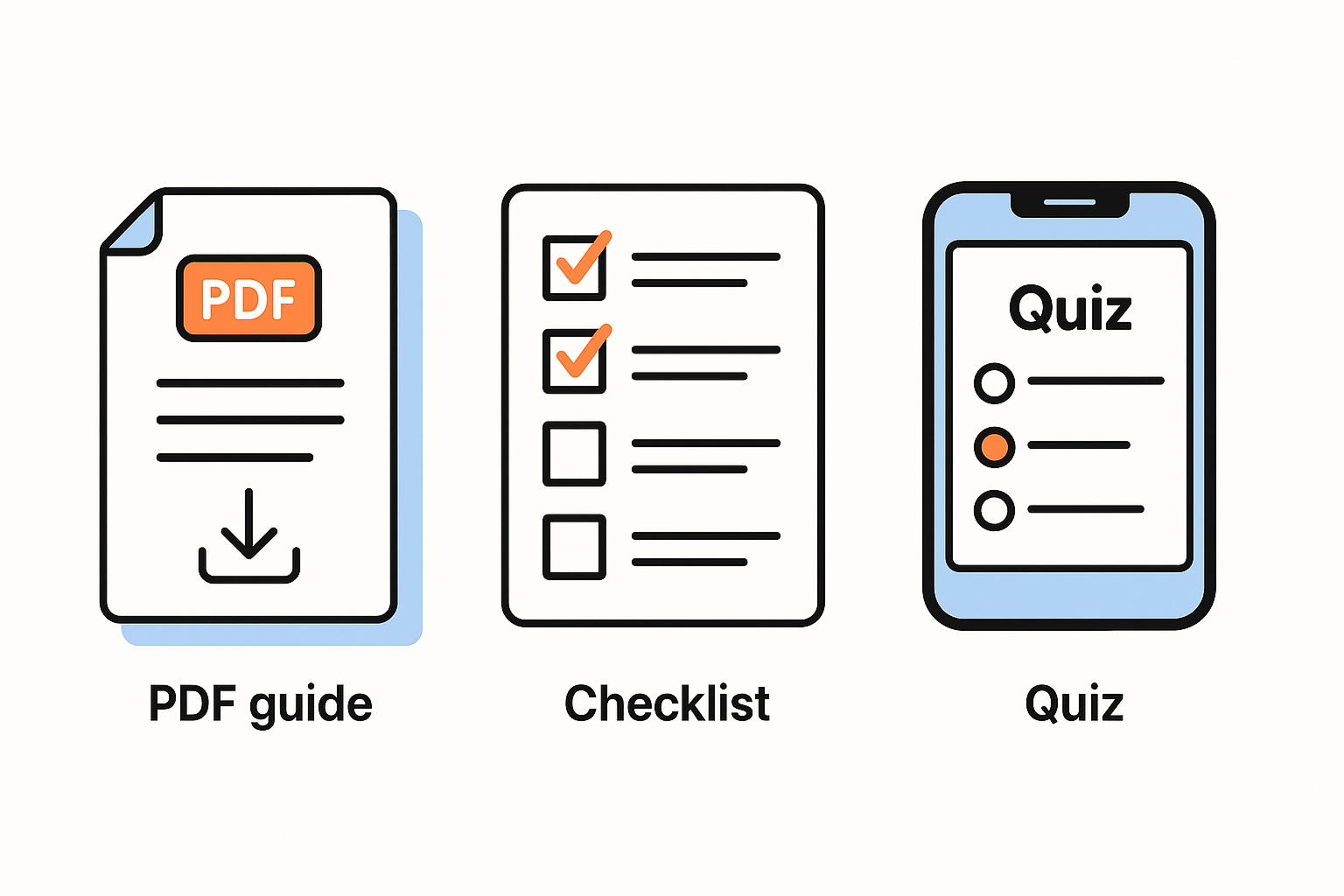 An illustration showing different Facebook ad lead magnet formats