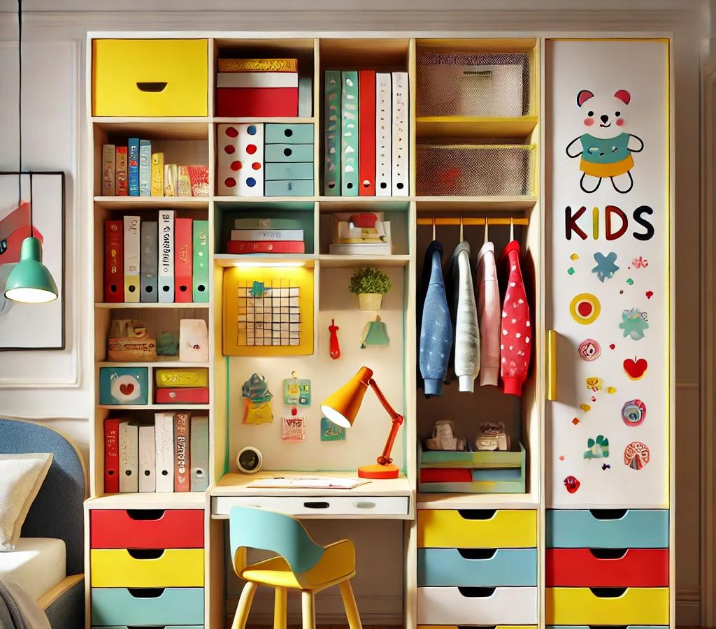 Kids Wardrobe with Study Table