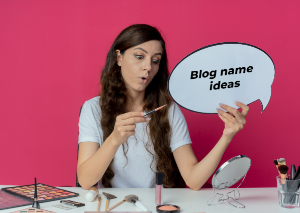 A girl is thinking of a blog name idea for her personal makeup blog