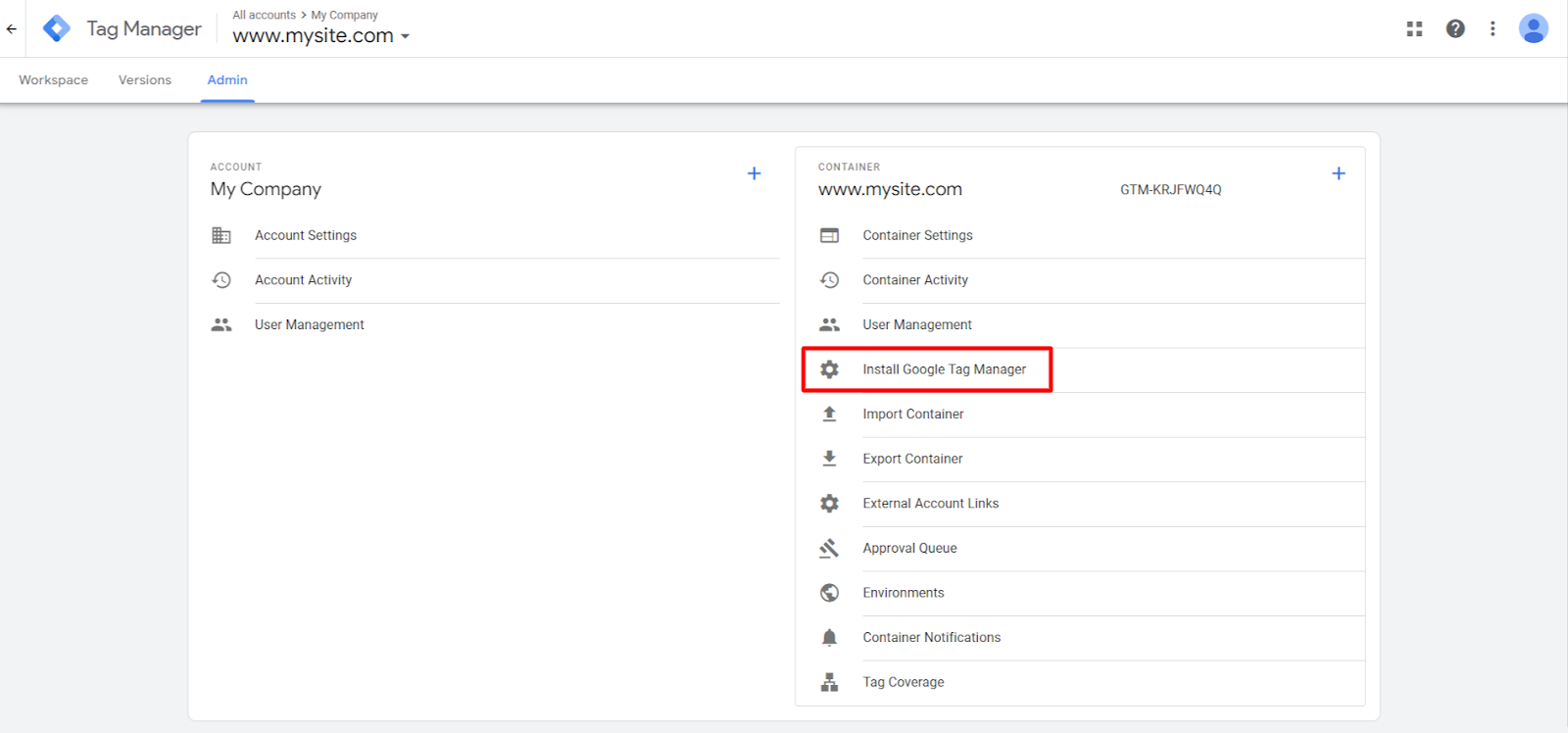 Install Google Tag Manager