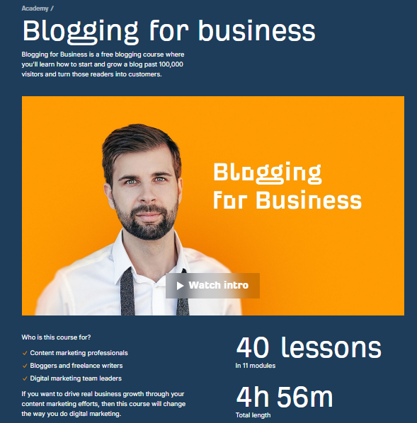 Blogging for Business by Ahrefs Academy
