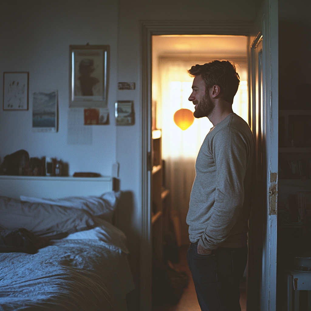 A man standing by a doorway | Source: Midjourney