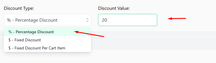 WooCommerce discount types