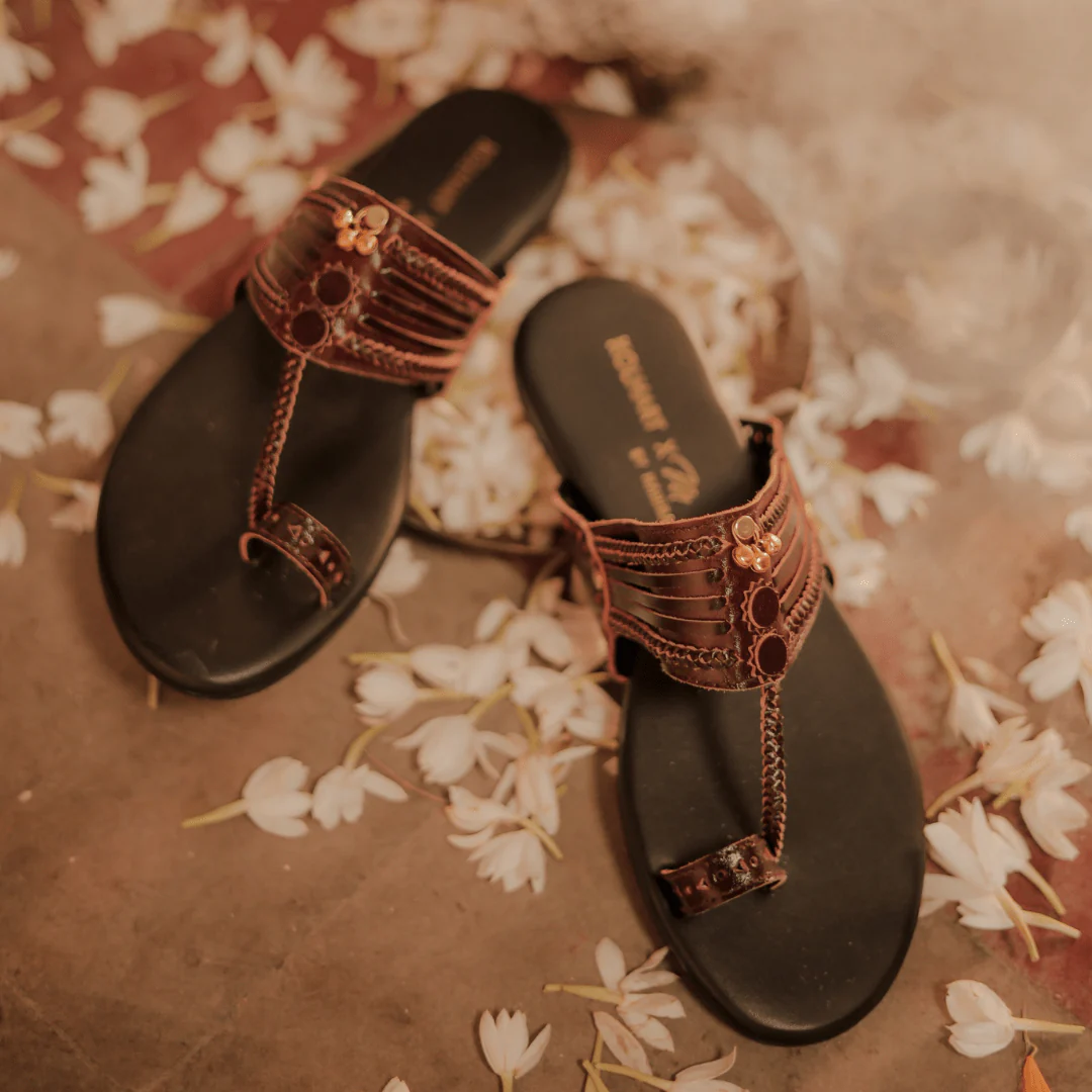 brown leather sandals women