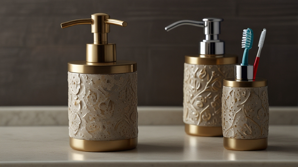 allen and roth soap pump and toothbrush holder set