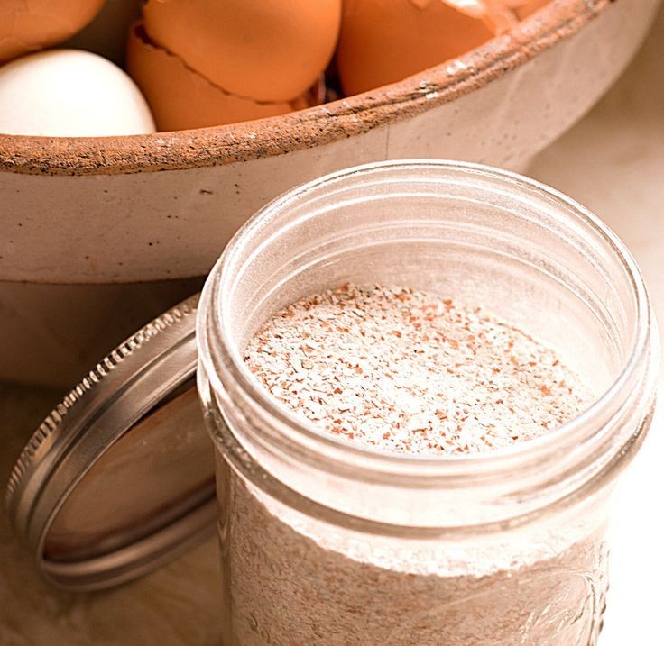 Jar of powdered eggshells used as a calcium source for cannabis plants