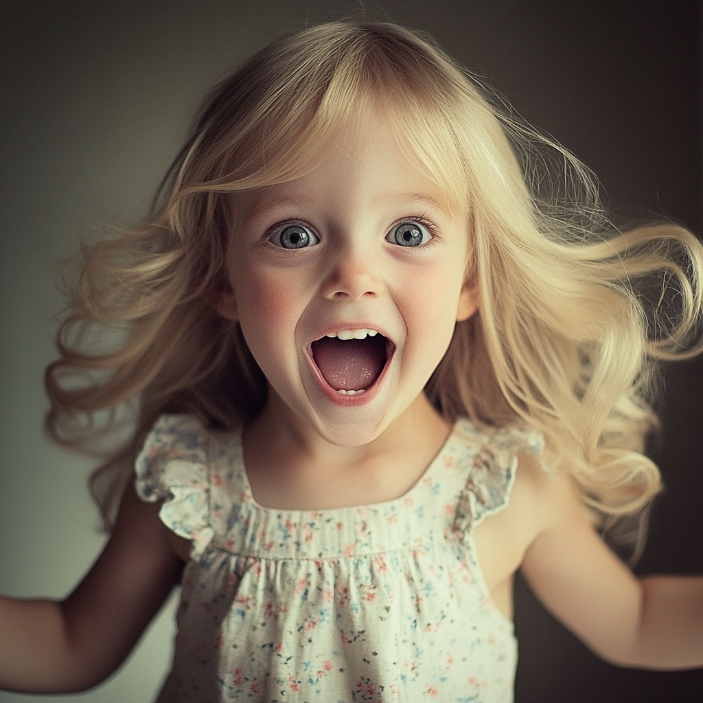 An excited little girl | Source: Midjourney