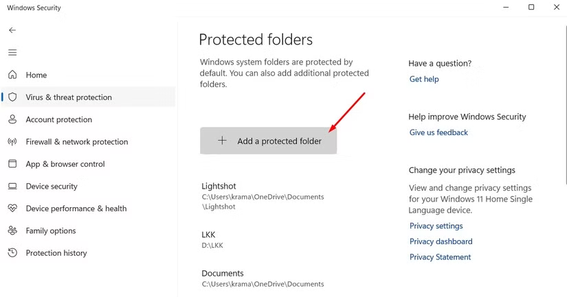 Windows 11 secure folders