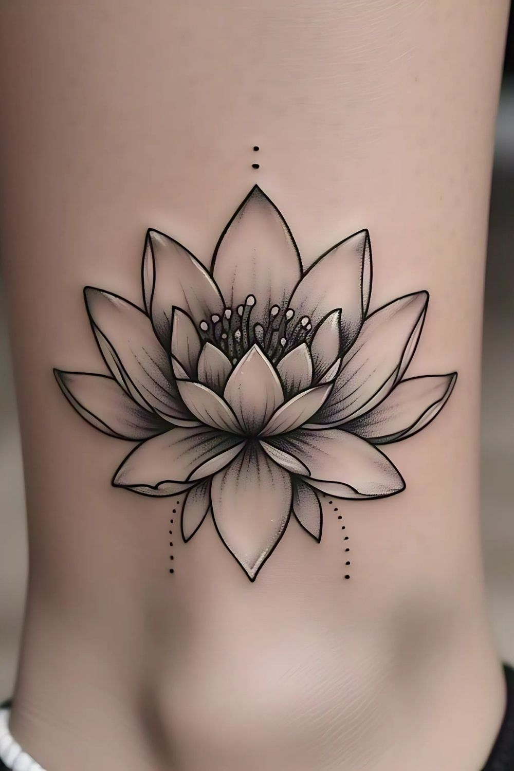 Lotus Flower Ankle Tattoo