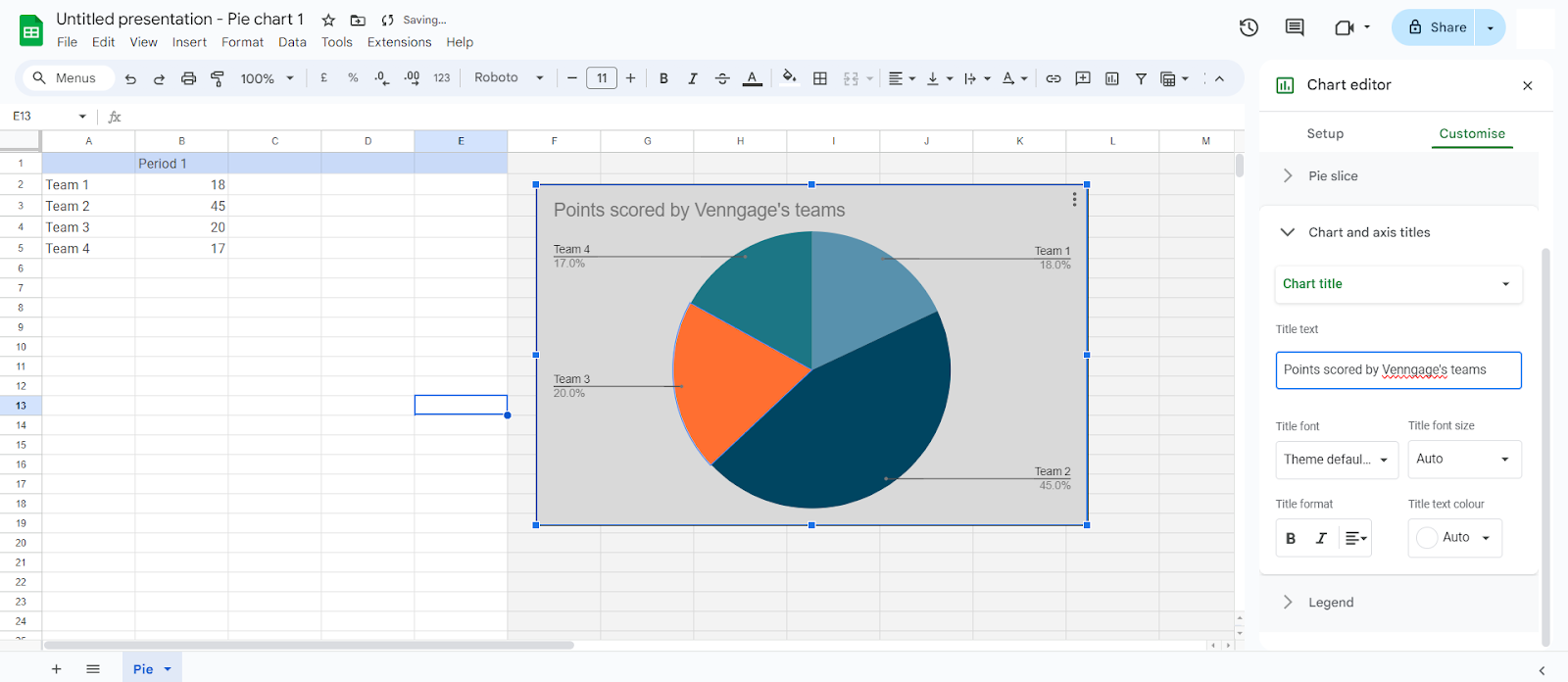 Adding a chart title to your chart