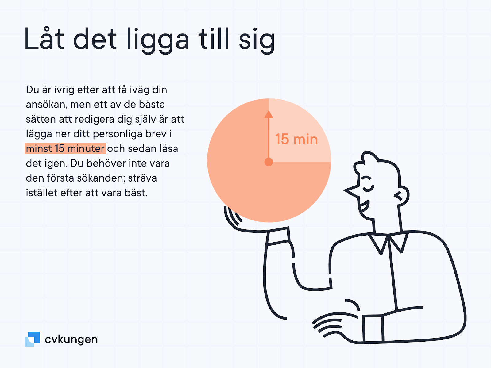 "Pajdiagram om hur länge du bör läsa igenom din ansökningsbrev"