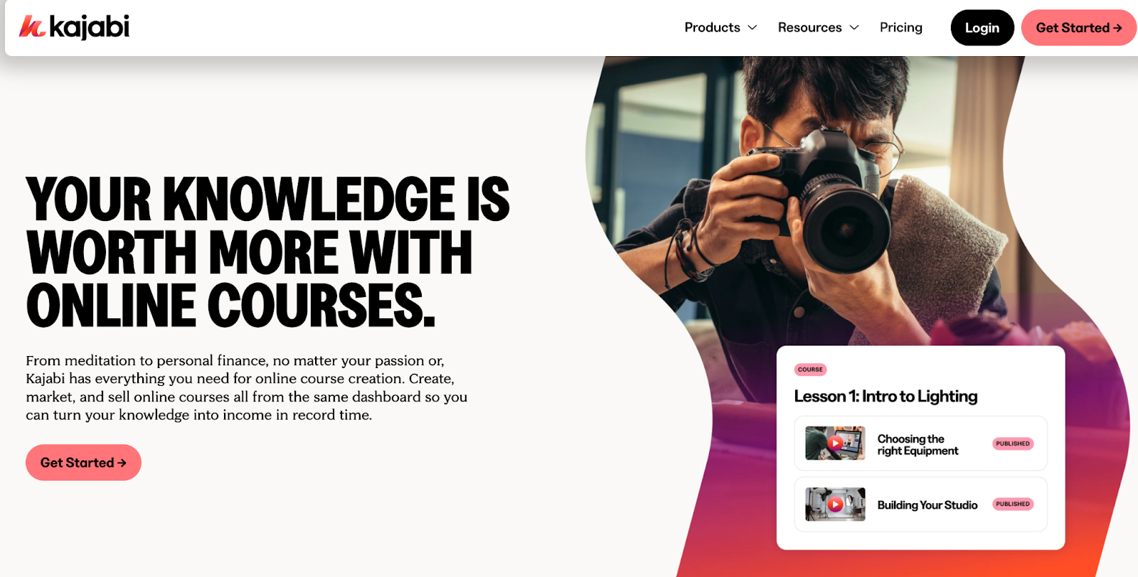 Kajabi landing page