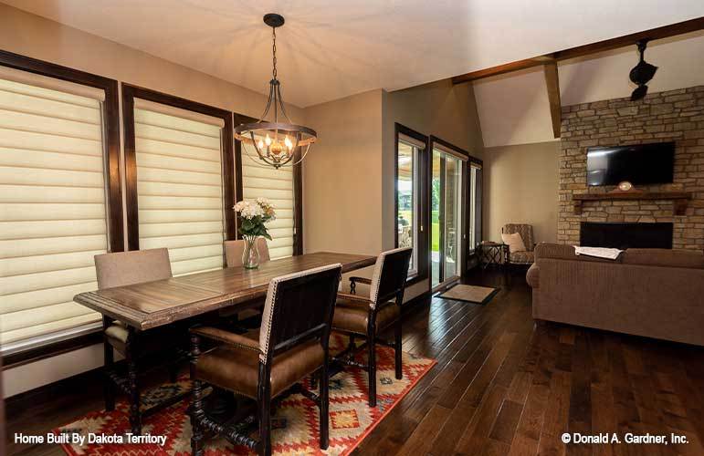 The dining room opens completely to the living room.