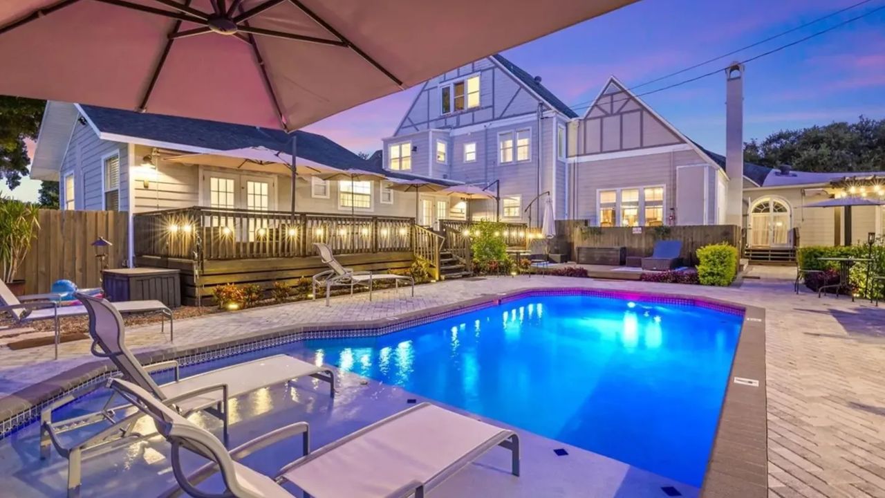 Historic 1936 Tudor Revival in Saint Petersburg with Pool, Lush Gardens, and Bed & Breakfast License (Floor Plan Inside)