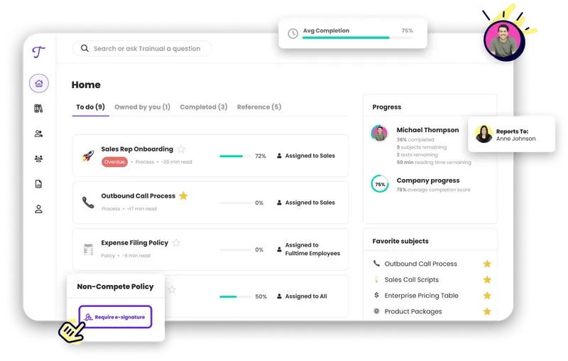 Trainual dashboard