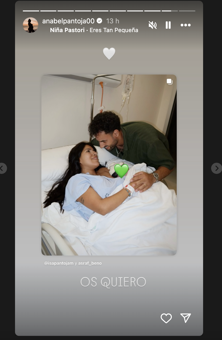 Isa Pantoja  y Asraf Beno dan la bienvenida a su primer hijo