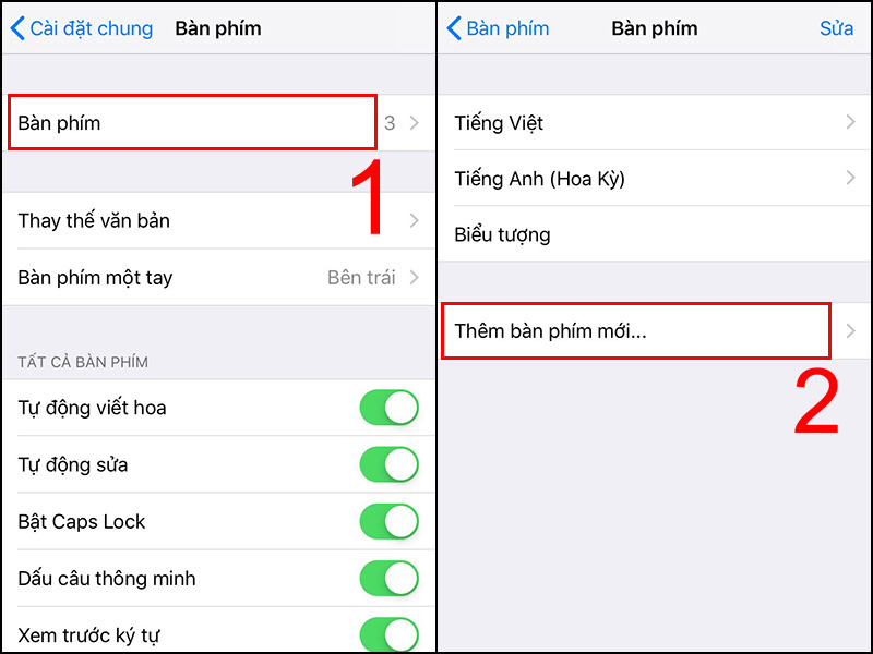 Chọn Bàn phím rồi vào mục Thêm bàn phím mới