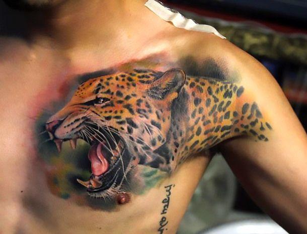 Jaguar Tattoo for Men Tattoo Idea | Jaguar tattoo, Cool chest tattoos,  Tattoos