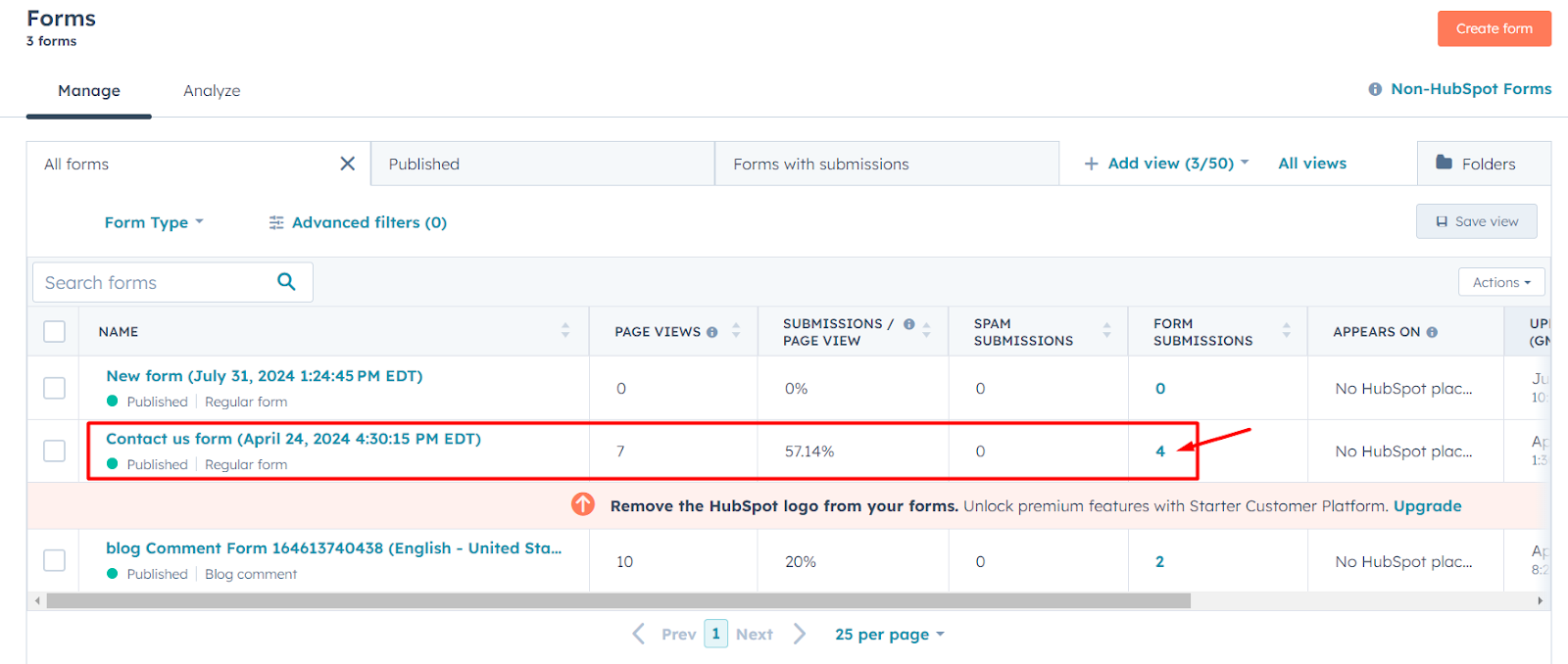 Tracking Form Performance with HubSpot Analytics