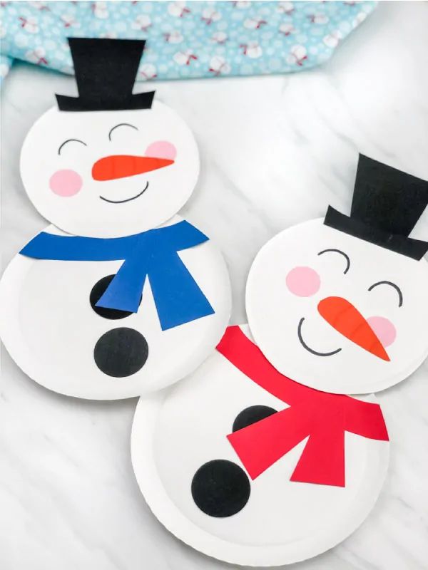 Snowman Paper Plate